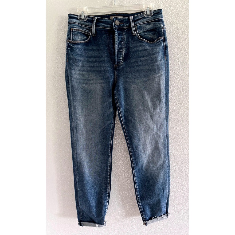 KUT From The Kloth Jeans Womens 8 Blue‎ Denim High Rise Cropped Distressed